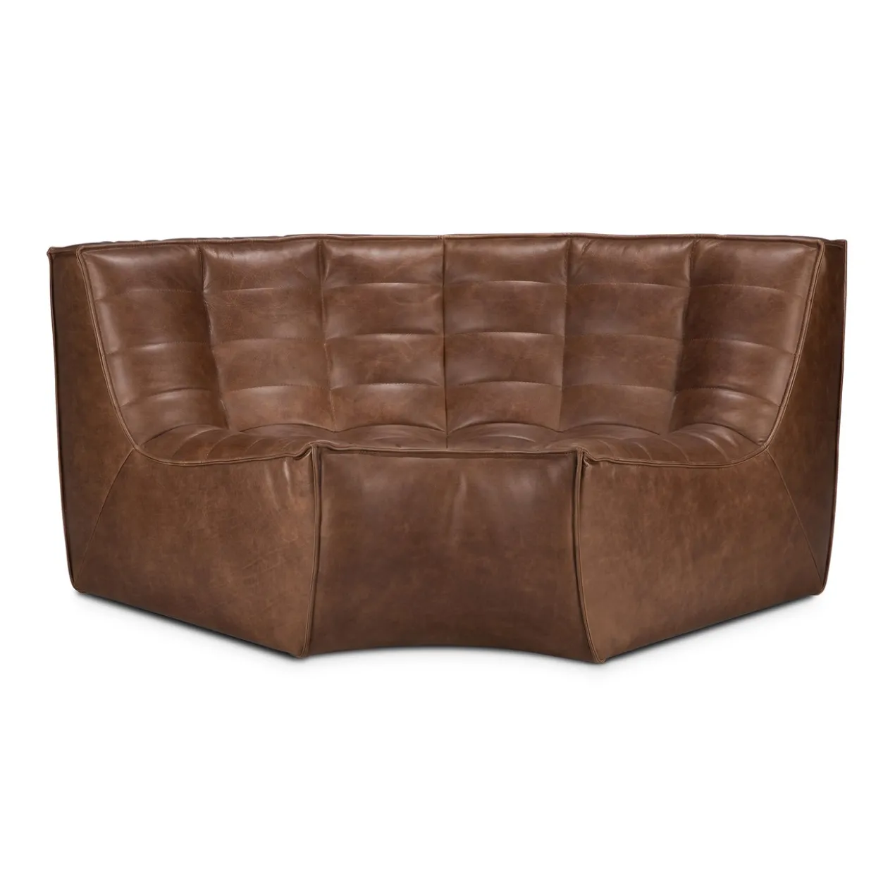 Modulaire bank N701 chestnut set 2 seat 90° ronde hoek
