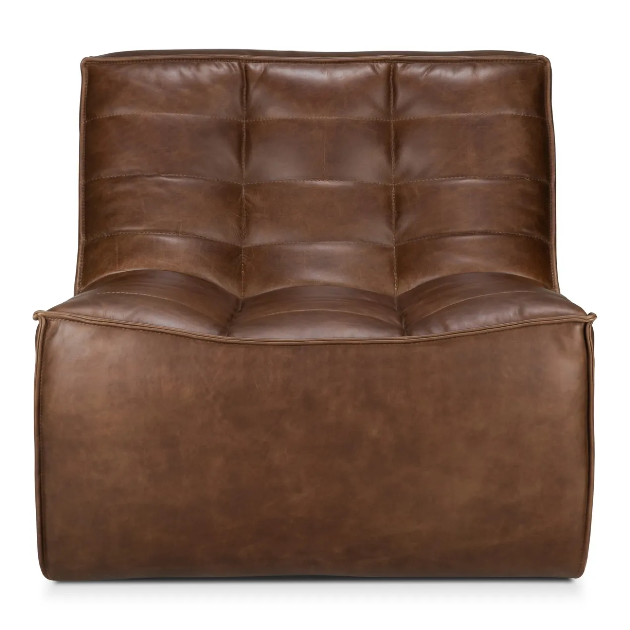 Modulaire bank N701 chestnut set 1+2 seat 90° ronde hoek