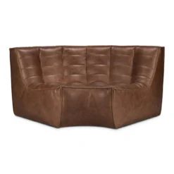 Modulaire bank N701 chestnut set 1+2 seat 90° ronde hoek