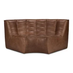 Modulaire bank N701 chestnut set 2x2 seat 90° ronde hoek
