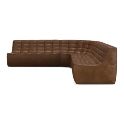 Modulaire bank N701 chestnut set 2x2 seat 90° ronde hoek
