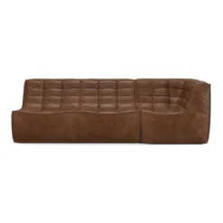 Modulaire bank N701 chestnut set 2 seat 90° rechte hoek