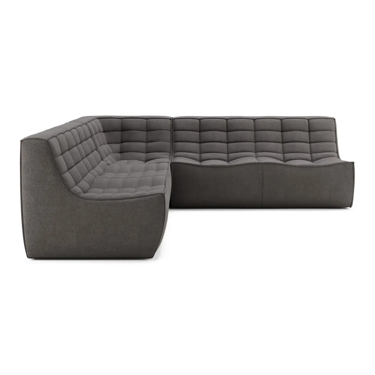 Modulaire bank N701 dark grey set 2x2 seat 90° recht hoek
