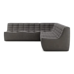 Modulaire bank N701 dark grey set 2x2 seat 90° recht hoek