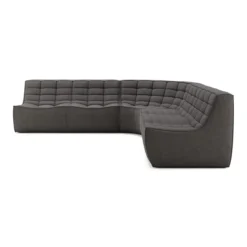 Modulaire bank N701 dark grey set 2x2 seat 90° ronde hoek