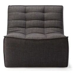 Modulaire bank N701 dark grey set 1 + 3 seat, 90° ronde hoek
