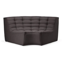 Modulaire bank N701 dark grey set 2 + 3 seat, 90° ronde hoek
