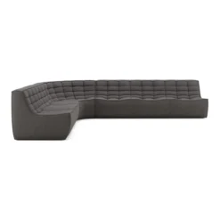 Modulaire bank N701 dark grey set 2 + 3 seat, 90° ronde hoek