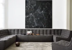 Modulaire bank N701 - dark grey - 90° vierkant hoekelement