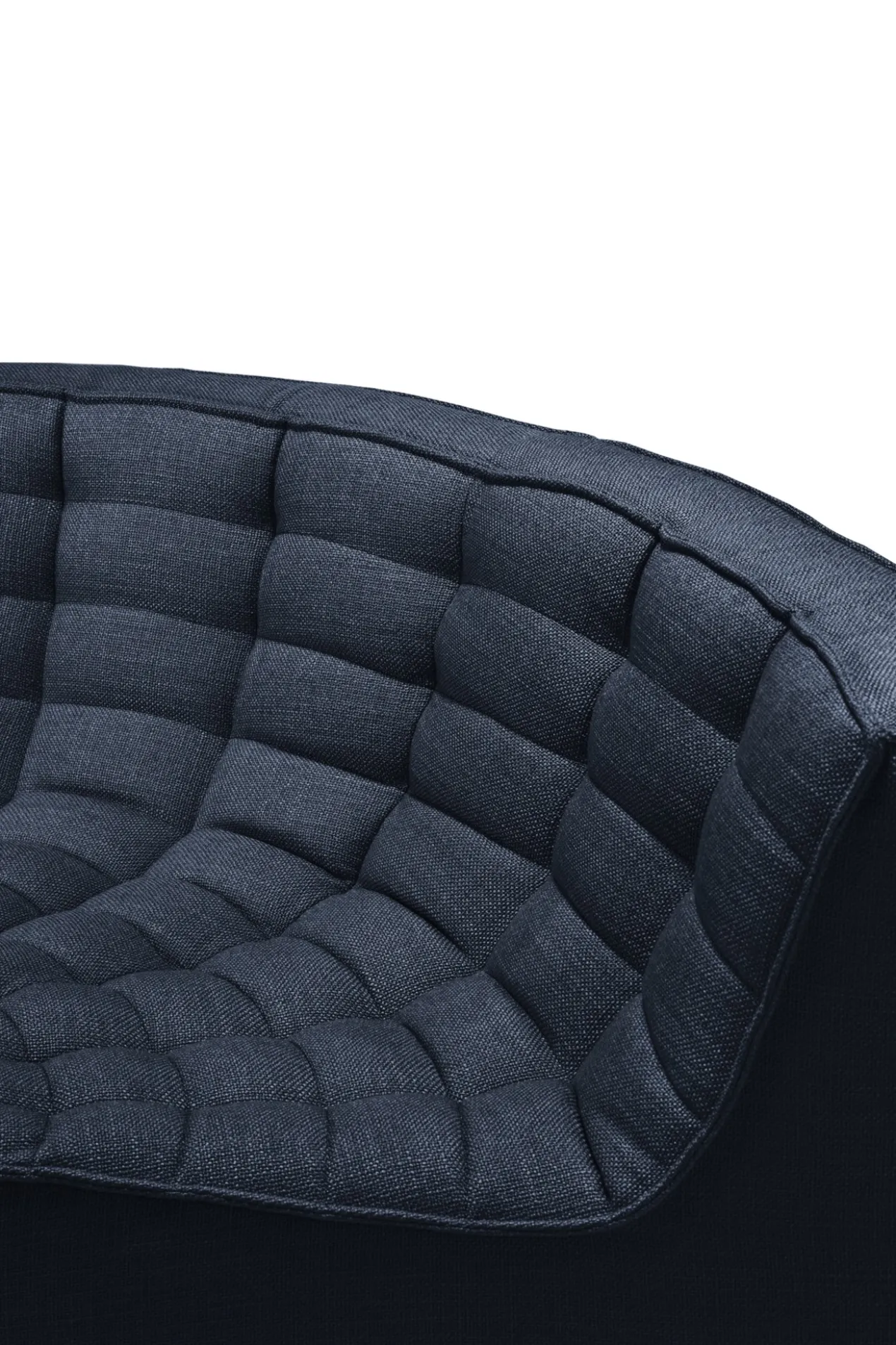 Modulaire bank N701 - eco stof graphite - 90° ronde hoek