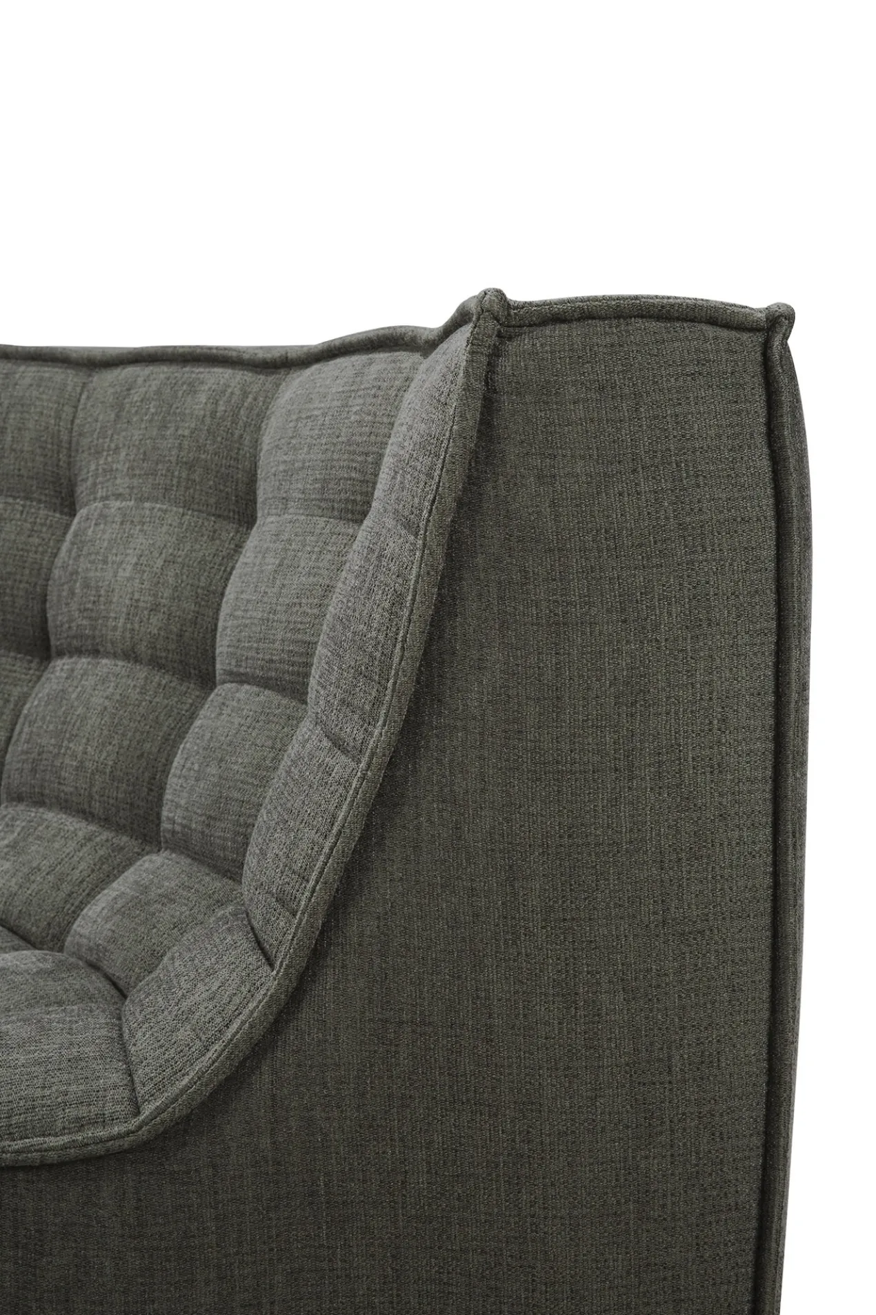 Modulaire bank N701 - eco stof moss green - 90° ronde hoek