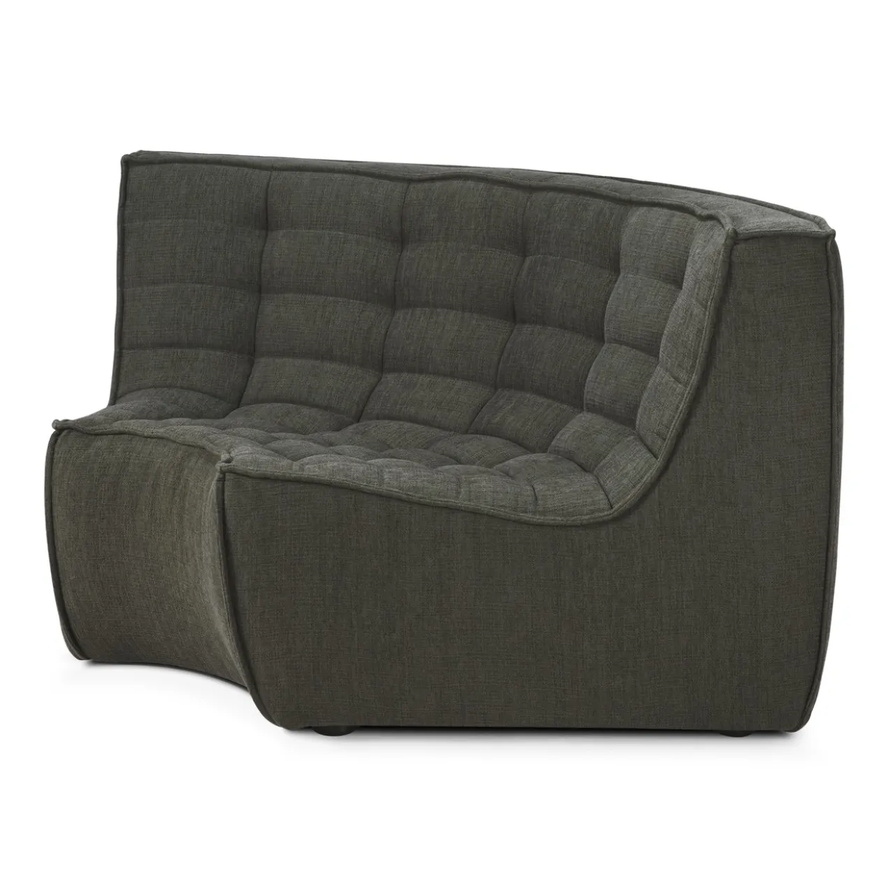 Modulaire bank N701 - eco stof moss green - 90° ronde hoek