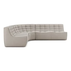 Modulaire bank N701 ecru set 1+2 seat 90° ronde hoek