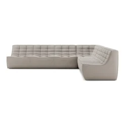 Modulaire bank N701 ecru set 2+3 seat, 90° rechte hoek