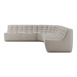 Modulaire bank N701 ecru set 2x2 seat 90° ronde hoek