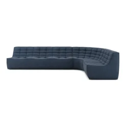 Modulaire bank N701 graphite set 1+3 seat, 90° ronde hoek