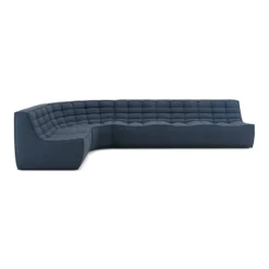Modulaire bank N701 graphite set 1+3 seat, 90° ronde hoek