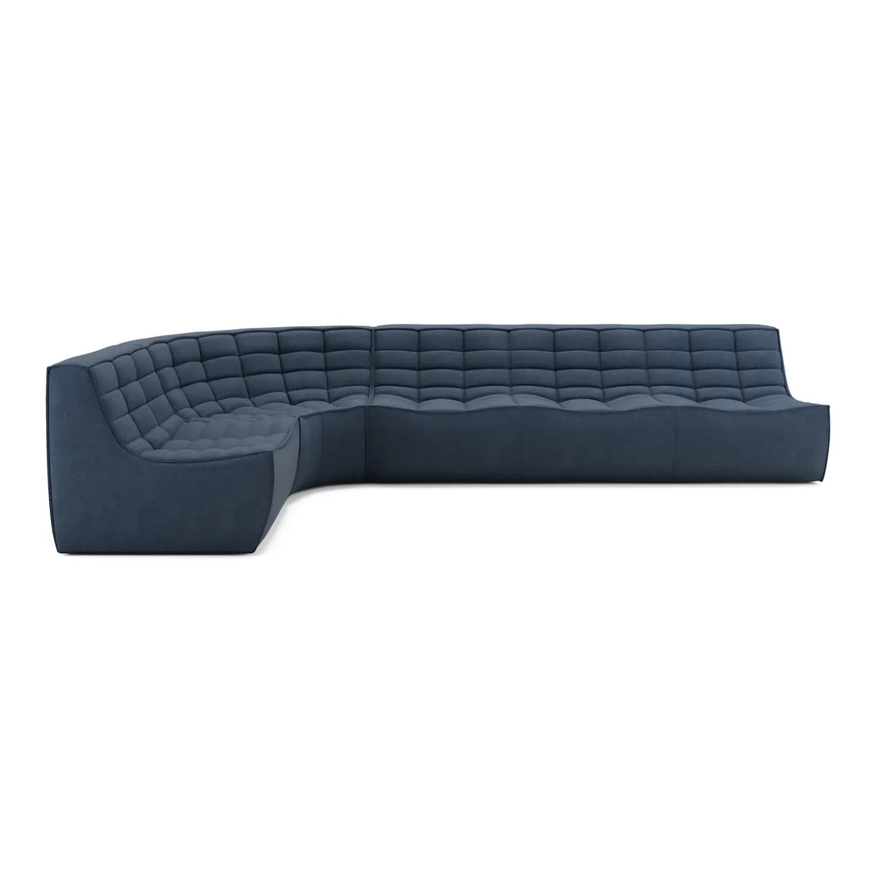 Modulaire bank N701 graphite set 1+3 seat, 90° ronde hoek