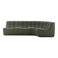 Modulaire bank N701 moss green set 2 seat 90° ronde hoek