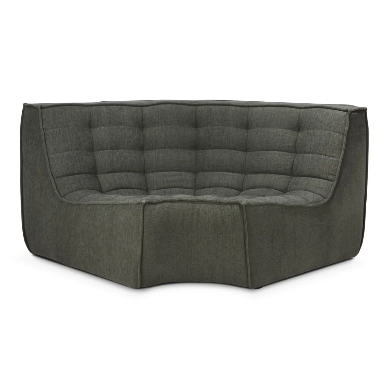 Modulaire bank N701 moss green set 2 seat 90° ronde hoek