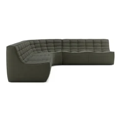 Modulaire bank N701 moss green set 2x2 seat 90° ronde hoek