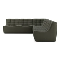 Modulaire bank N701 moss green set 2x2 seat 90° recht hoek