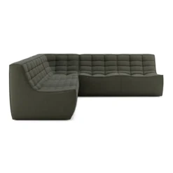Modulaire bank N701 moss green set 2x2 seat 90° recht hoek