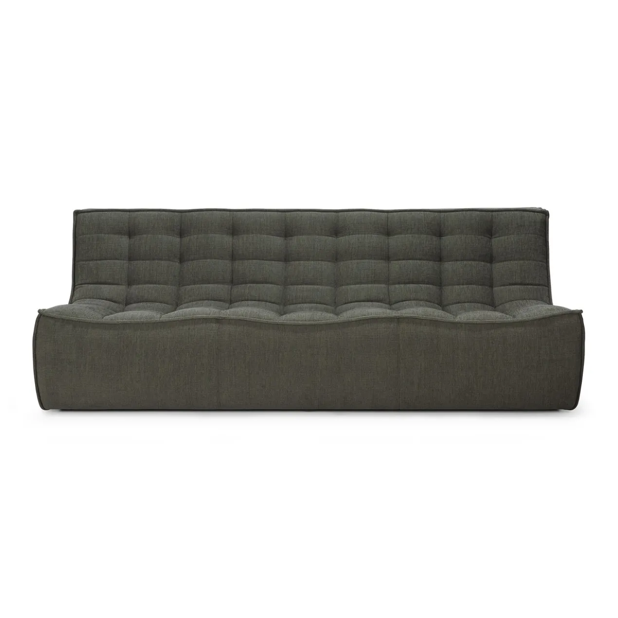 Modulaire bank N701 moss green set 1+3 seat, 90° recht hoek