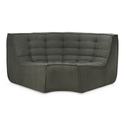 Modulaire bank N701 moss green set 1+3 seat, 90° ronde hoek