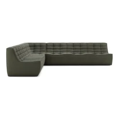 Modulaire bank N701 moss green set 2+3 seat, 90° rechte hoek