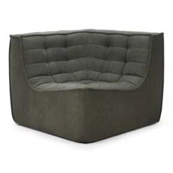 Modulaire bank N701 moss green set 2+3 seat, 90° rechte hoek