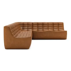 Modulaire bank N701 old saddle set 2x2 seat 90° rechte hoek