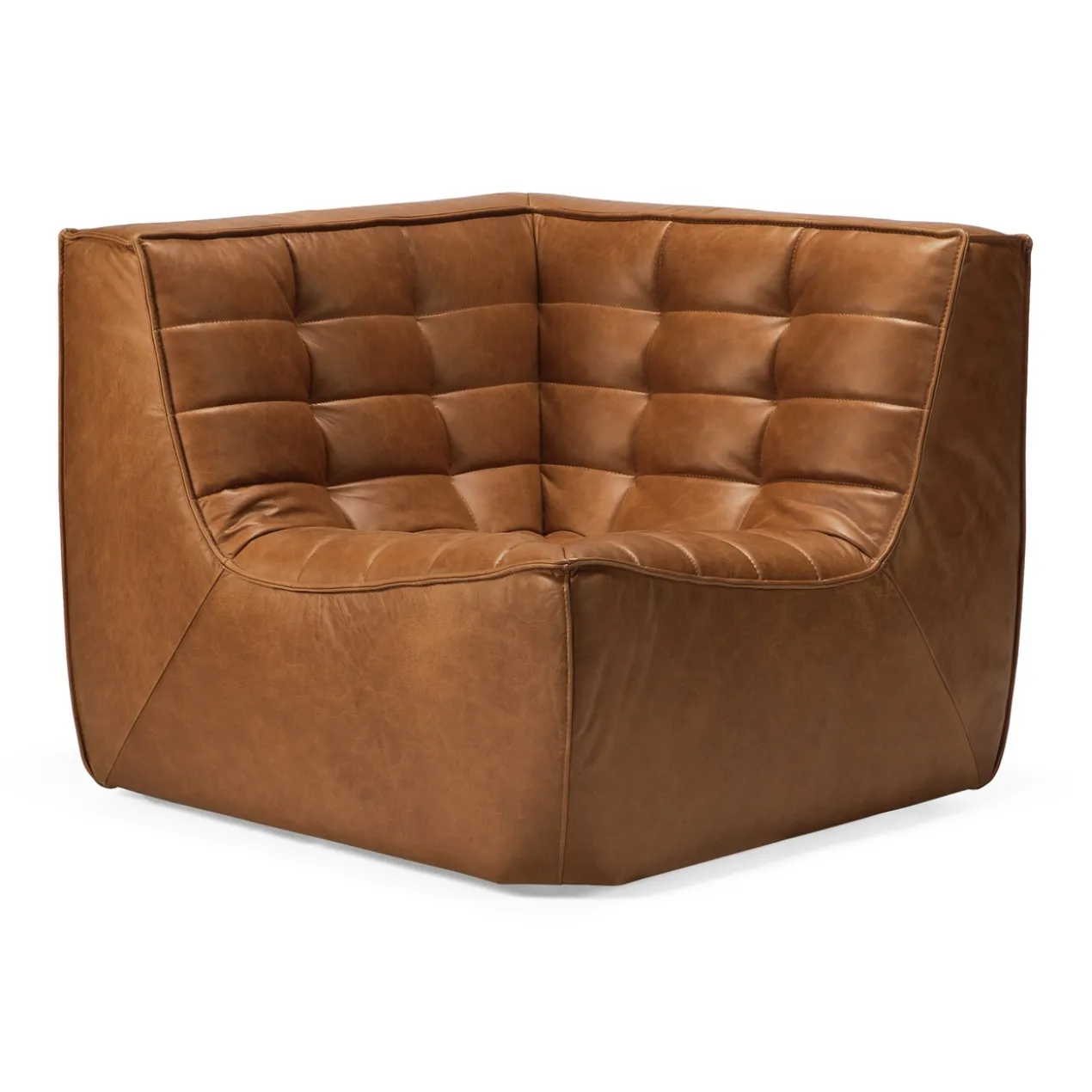 Modulaire bank N701 old saddle set 1+3 seat, 90° rechte hoek