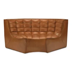 Modulaire bank N701 old saddle set 1+3 seat, 90° ronde hoek