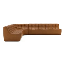 Modulaire bank N701 old saddle 2+3 seat, 90° ronde hoek