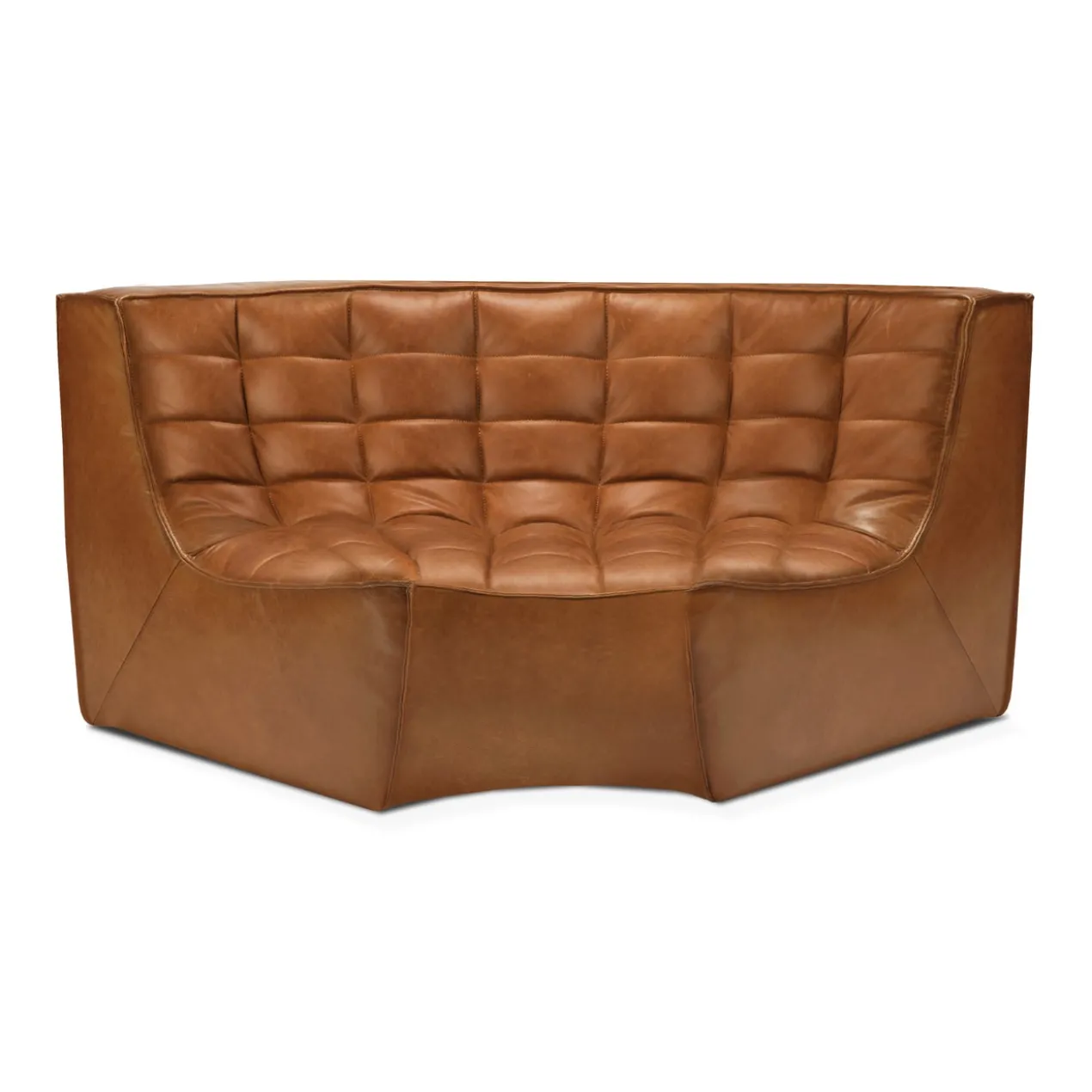 Modulaire bank N701 old saddle 2+3 seat, 90° ronde hoek