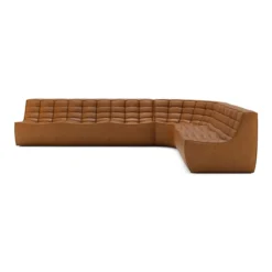 Modulaire bank N701 old saddle 2+3 seat, 90° ronde hoek