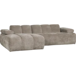 Mojo chaise longue bank links ribstof donkerzand