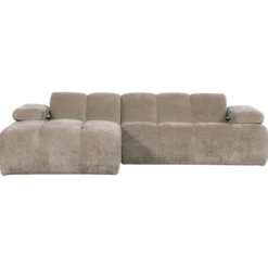Mojo chaise longue bank links ribstof donkerzand