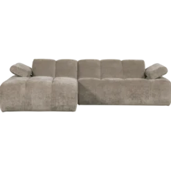 Mojo chaise longue bank links ribstof donkerzand