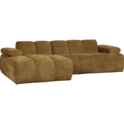 Mojo chaise longue bank links ribstof honinggeel