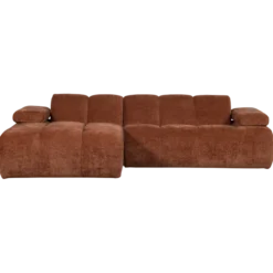 Mojo chaise longue bank links ribstof roestbruin