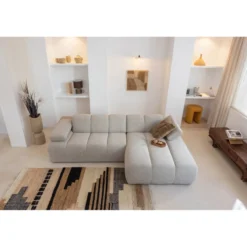 Mojo chaise longue element rechts boucle beige melange