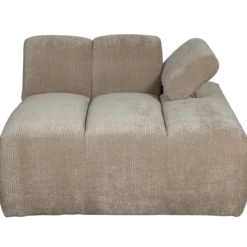 Mojo chaise longue element rechts ribstof donkerzand