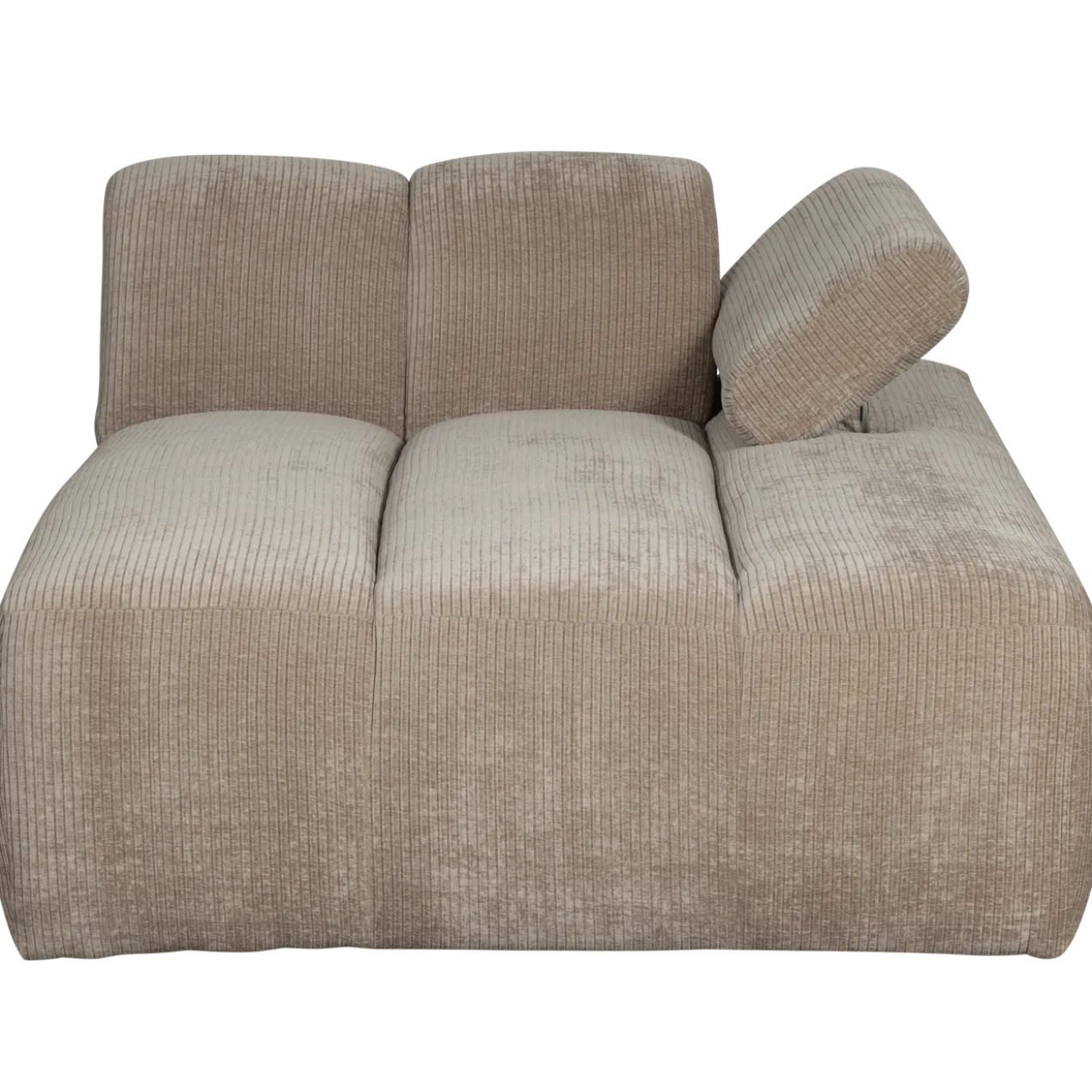 Mojo chaise longue element rechts ribstof donkerzand