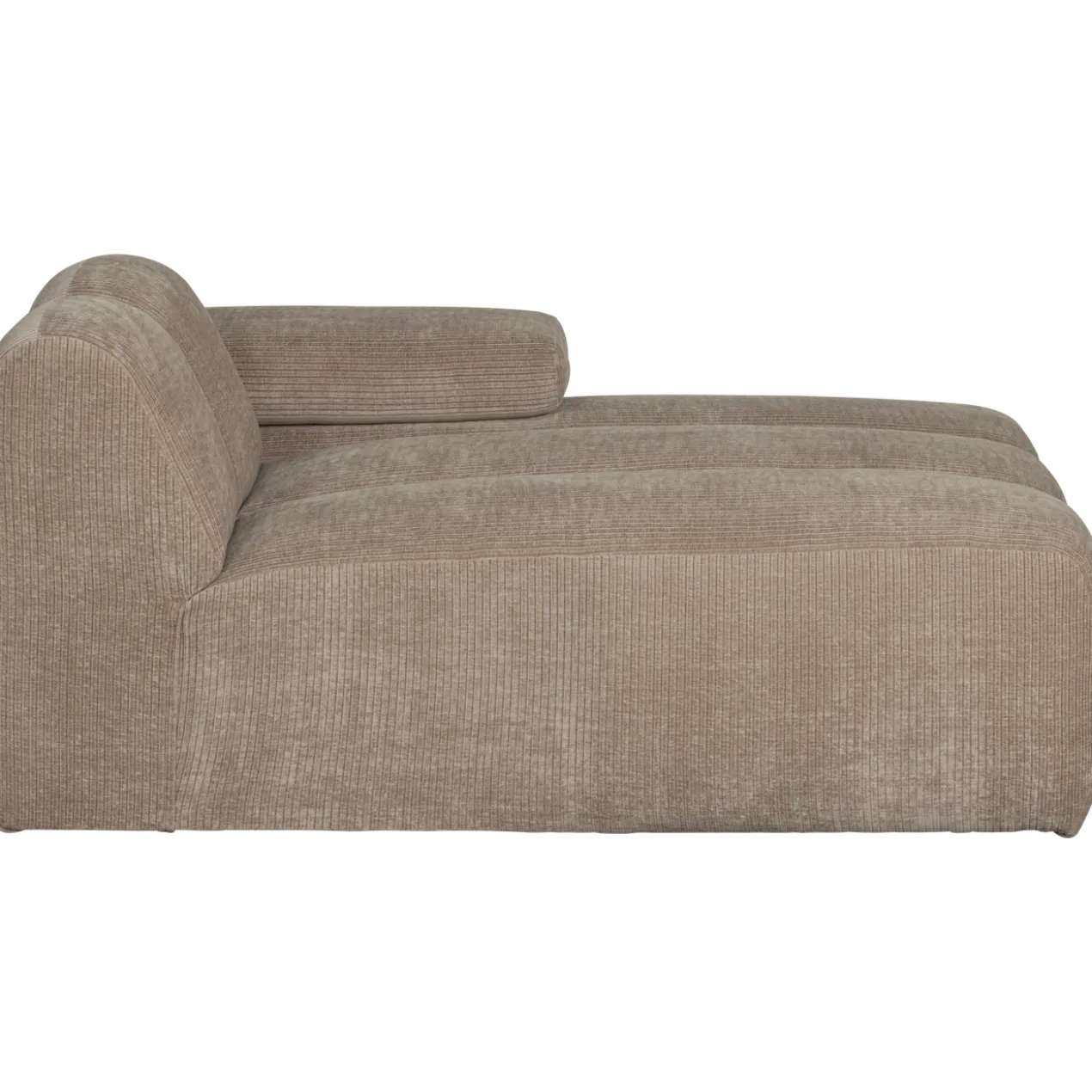 Mojo chaise longue element rechts ribstof donkerzand