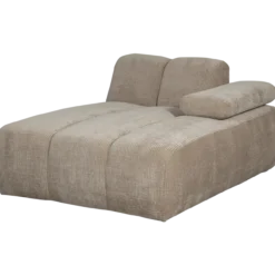 Mojo chaise longue element rechts ribstof donkerzand