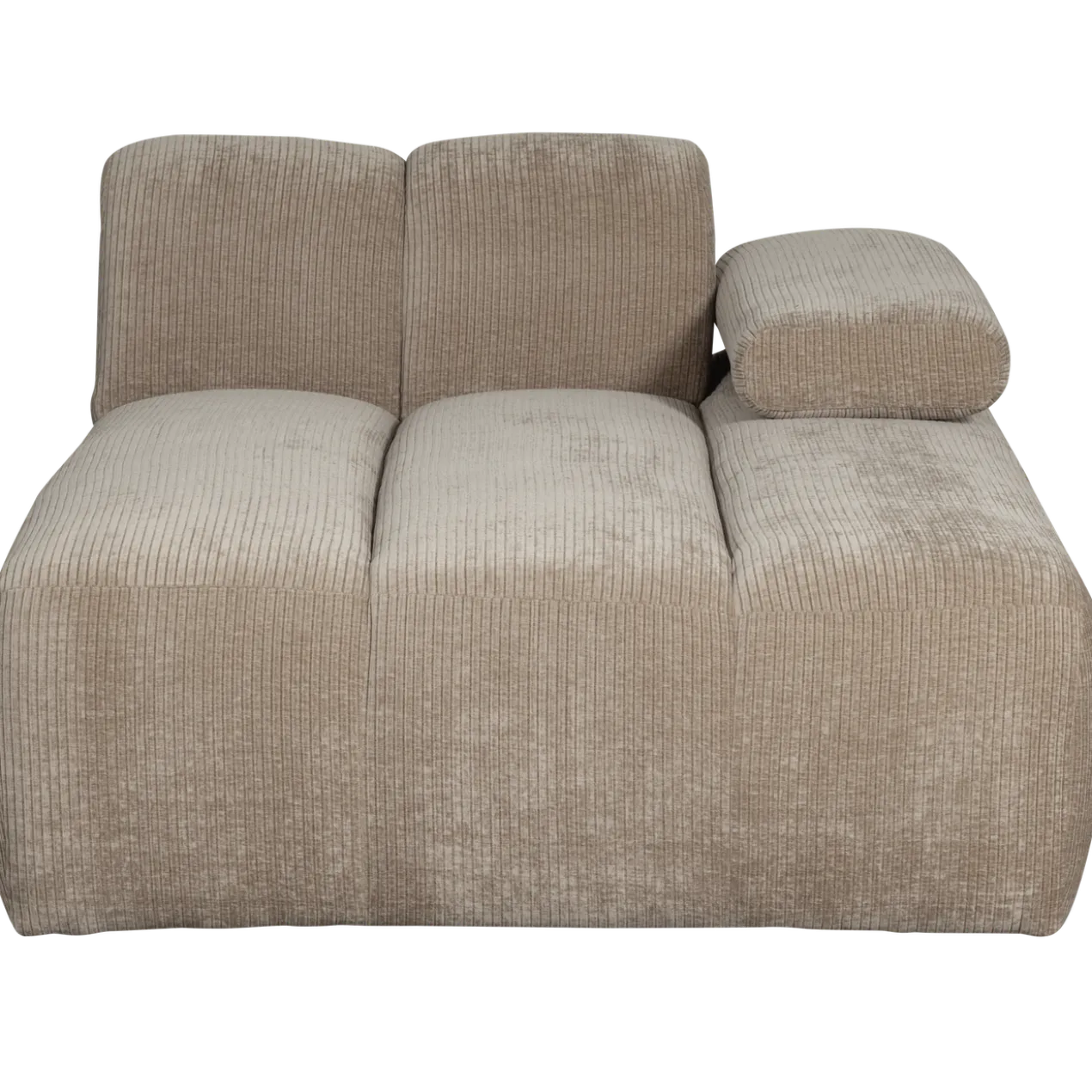 Mojo chaise longue element rechts ribstof donkerzand
