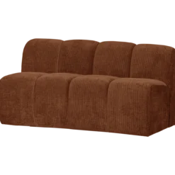 Mojo eetbank 164 cm met rugleuning ribstof roestbruin