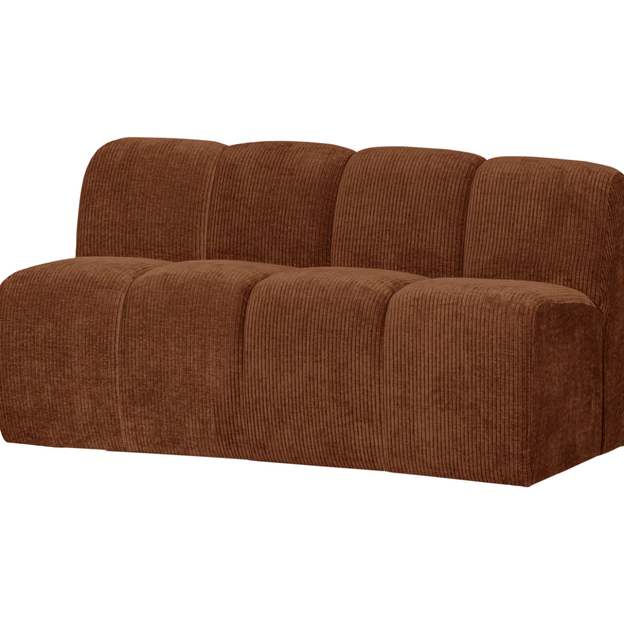 Mojo eetbank 164 cm met rugleuning ribstof roestbruin
